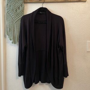 Tahari Elegant Black Open Cardigan